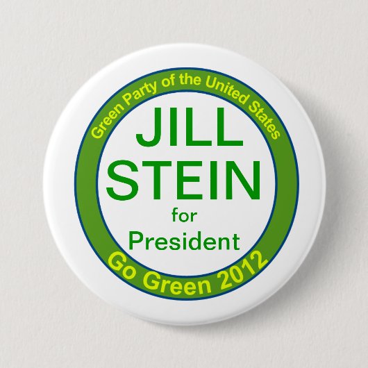 大統領2012緑の党のためのジルステイン 缶バッジ (正面)