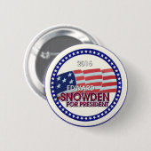 大統領2016年のためのエドワードSnowden 缶バッジ (正面&裏面)