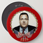 大統領2016年のためのクリスChristie 缶バッジ (正面&裏面)