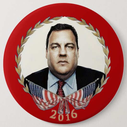 大統領2016年のためのクリスChristie 缶バッジ (正面)