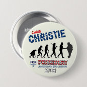 大統領2016年のためのクリスChristie 缶バッジ (正面&裏面)