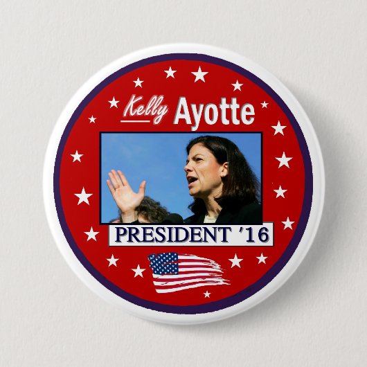 大統領2016年のためのケリーAyotte 缶バッジ (正面)