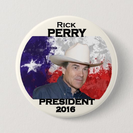 大統領2016年のためのテキサス州のRick Perry 缶バッジ (正面)