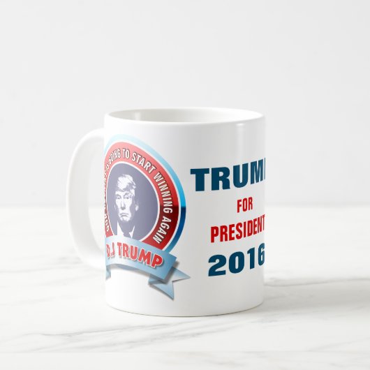 大統領2016年のためのドナルド・トランプ コーヒーマグカップ (正面左)