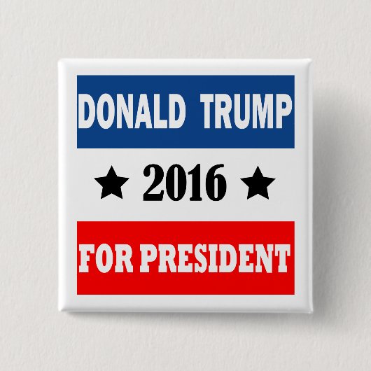 大統領2016年のためのドナルド・トランプ 缶バッジ (正面)