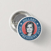 大統領2016年のためのヒラリー・クリントン 缶バッジ (正面&裏面)