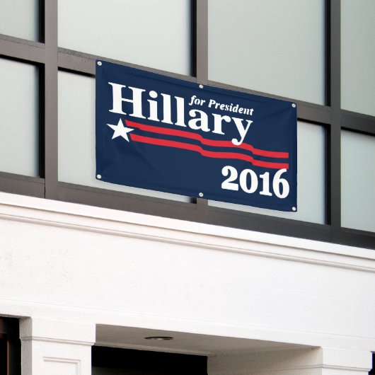 大統領2016年のためのヒラリー 横断幕 (ビルの外側)