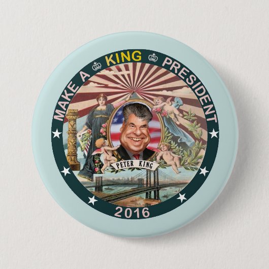 大統領2016年のためのピーター王 缶バッジ (正面)