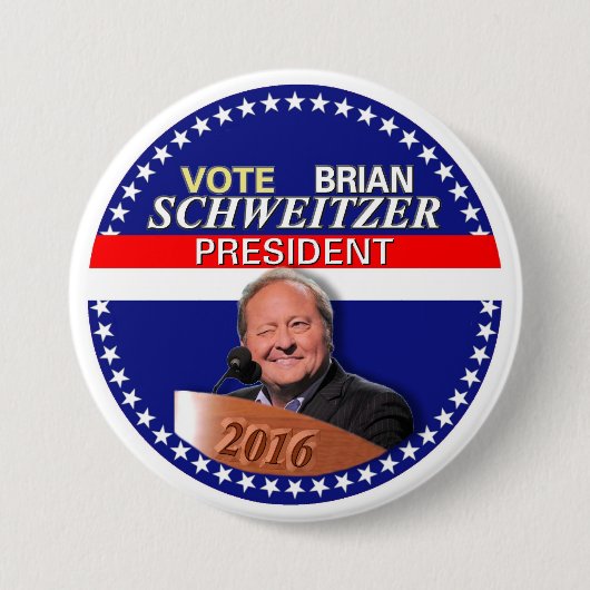 大統領2016年のためのブライアンSchweitzer 缶バッジ (正面)