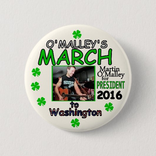 大統領2016年のためのマーティンO'Malley 缶バッジ (正面)