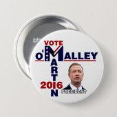 大統領2016年のためのマーティンO'Malley 缶バッジ (正面&裏面)