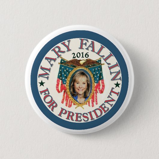大統領2016年のためのメリーFallin 缶バッジ (正面)