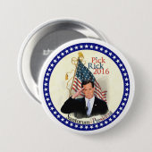 大統領2016年のためのリックSantorum 缶バッジ (正面&裏面)