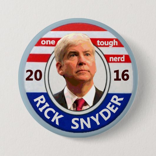 大統領2016年のためのリックSnyder 缶バッジ (正面)