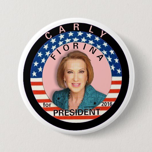 大統領2016年のためのCarly Fiorina 缶バッジ (正面)