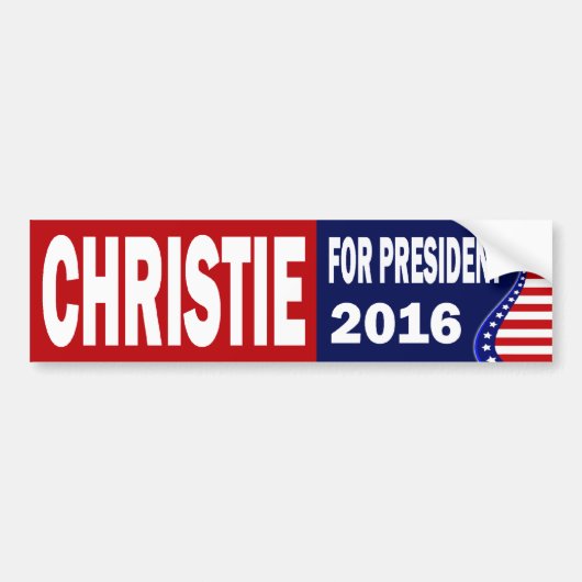 大統領2016年のためのChristie バンパーステッカー (正面)