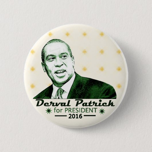 大統領2016年のためのDervalパトリック 缶バッジ (正面)