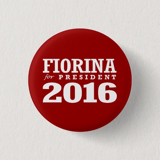 大統領2016年のためのFIORINA 缶バッジ (正面)