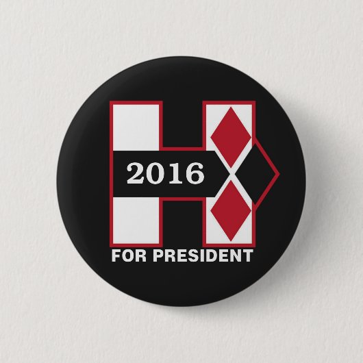 大統領2016年のためのH 缶バッジ (正面)