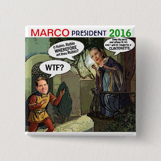 大統領2016年のためのMarcoルビオ 缶バッジ (正面)