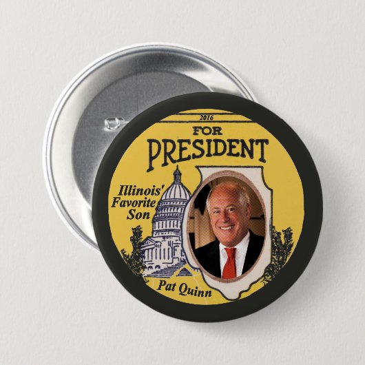 大統領2016年のためのPat Quinn民主党員 缶バッジ (正面&裏面)