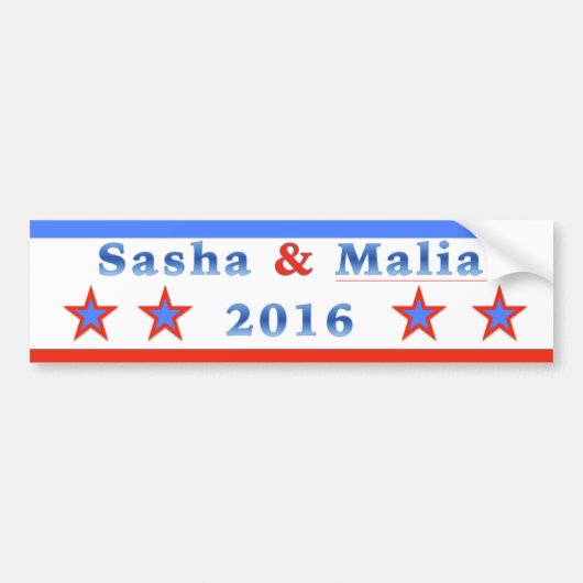 大統領2016年のためのSasha及びMalia! バンパーステッカー (正面)