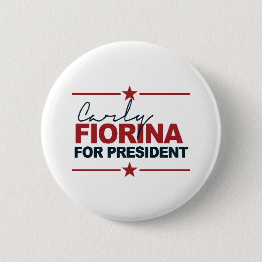 大統領2016年の署名のためのCarly Fiorina 缶バッジ (正面)