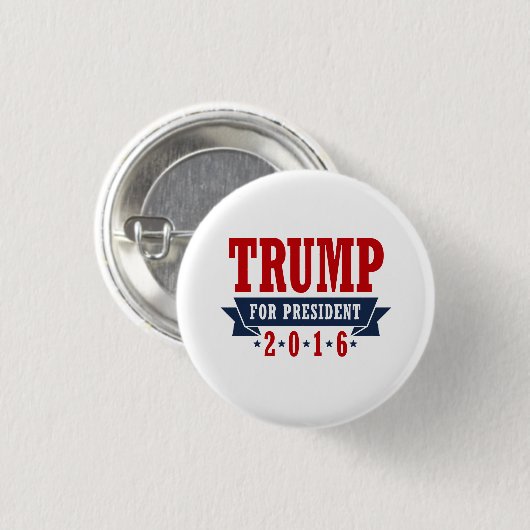 大統領2016証明されたリボンのための切札 缶バッジ (正面&裏面)