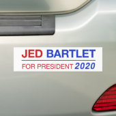 大統領2020のバンパーステッカーのためのJed Bartlet バンパーステッカー (車上)