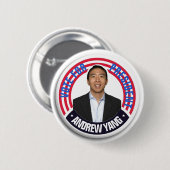 大統領2020年のためのアンドリューヤン 缶バッジ (正面&裏面)