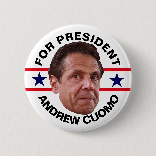 大統領2020年のためのアンドリューCuomo 缶バッジ (正面)