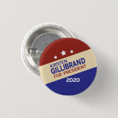 大統領2020年のためのキルステンGillibrand 缶バッジ (正面&裏面)