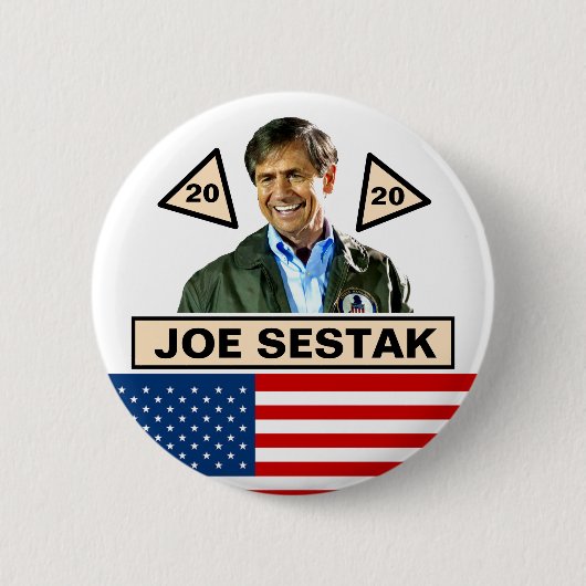 大統領2020年のためのジョーSestak 缶バッジ (正面)