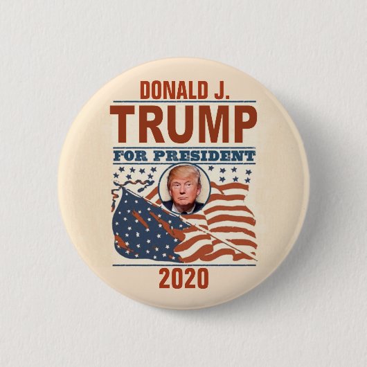 大統領2020年のためのドナルドJ. Trump 缶バッジ (正面)