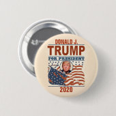 大統領2020年のためのドナルドJ. Trump 缶バッジ (正面&裏面)