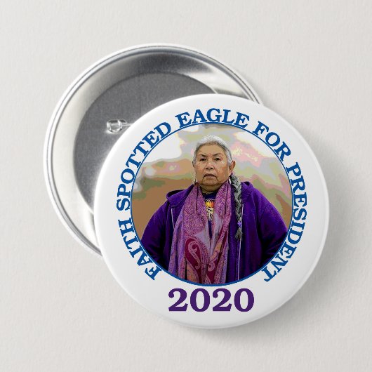 大統領2020年のための信頼によって斑点を付けられるワシ 缶バッジ (正面&裏面)