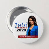大統領2020年のためのTulsi Gabbard 缶バッジ (正面&裏面)