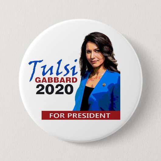 大統領2020年のためのTulsi Gabbard 缶バッジ (正面)