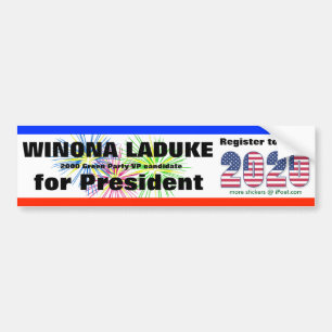 大統領2020年のためのWINONA LADUKE - バンパーステッカー