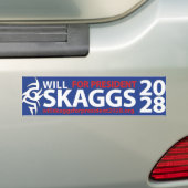 大統領2028バンパーステッカーのためのSkaggs バンパーステッカー (車上)
