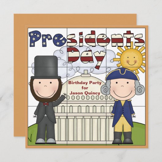 大統領Day Invitation 招待状 (正面/裏面)