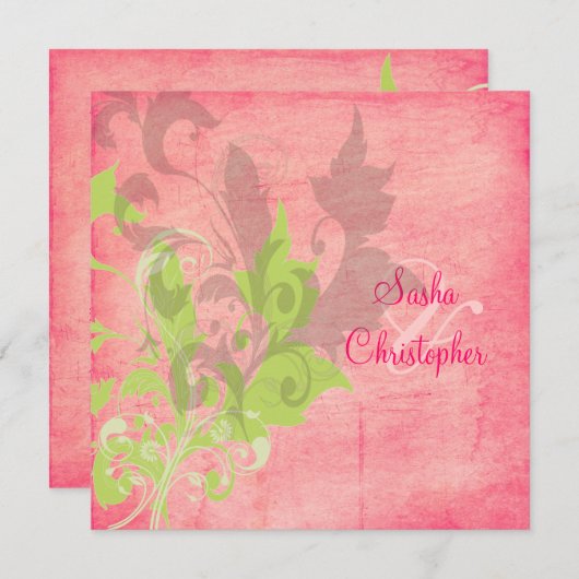 大網葉の結婚式招待状 招待状 (正面/裏面)