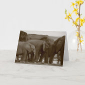 大義の際のゾウのグリーティングカード カード (黄色い花)