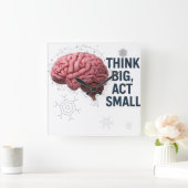 大考えき、小さい行動 スクエア壁時計 (ホーム)