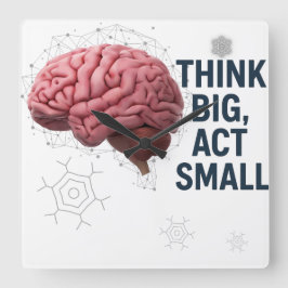 大考えき、小さい行動 スクエア壁時計