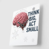 大考えき、小さい行動 スクエア壁時計 (傾斜)