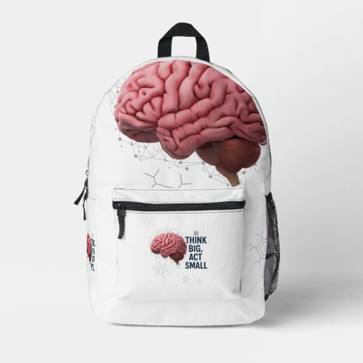 大考えき、小さい行動 プリントバックパック (正面)