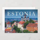 大聖堂と都市の景観|エストニア サンキューカード (正面/裏面)