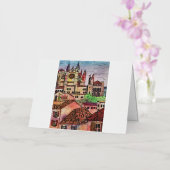 大聖堂の水彩折り畳み箔挨拶カード 箔グリーティングカード (蘭)