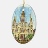 大聖堂の水彩 セラミックオーナメント (左)